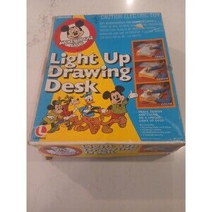 Vintage Lakeside's Mickey Mouse Club Light Up Drawing Desk - Tested - Works!